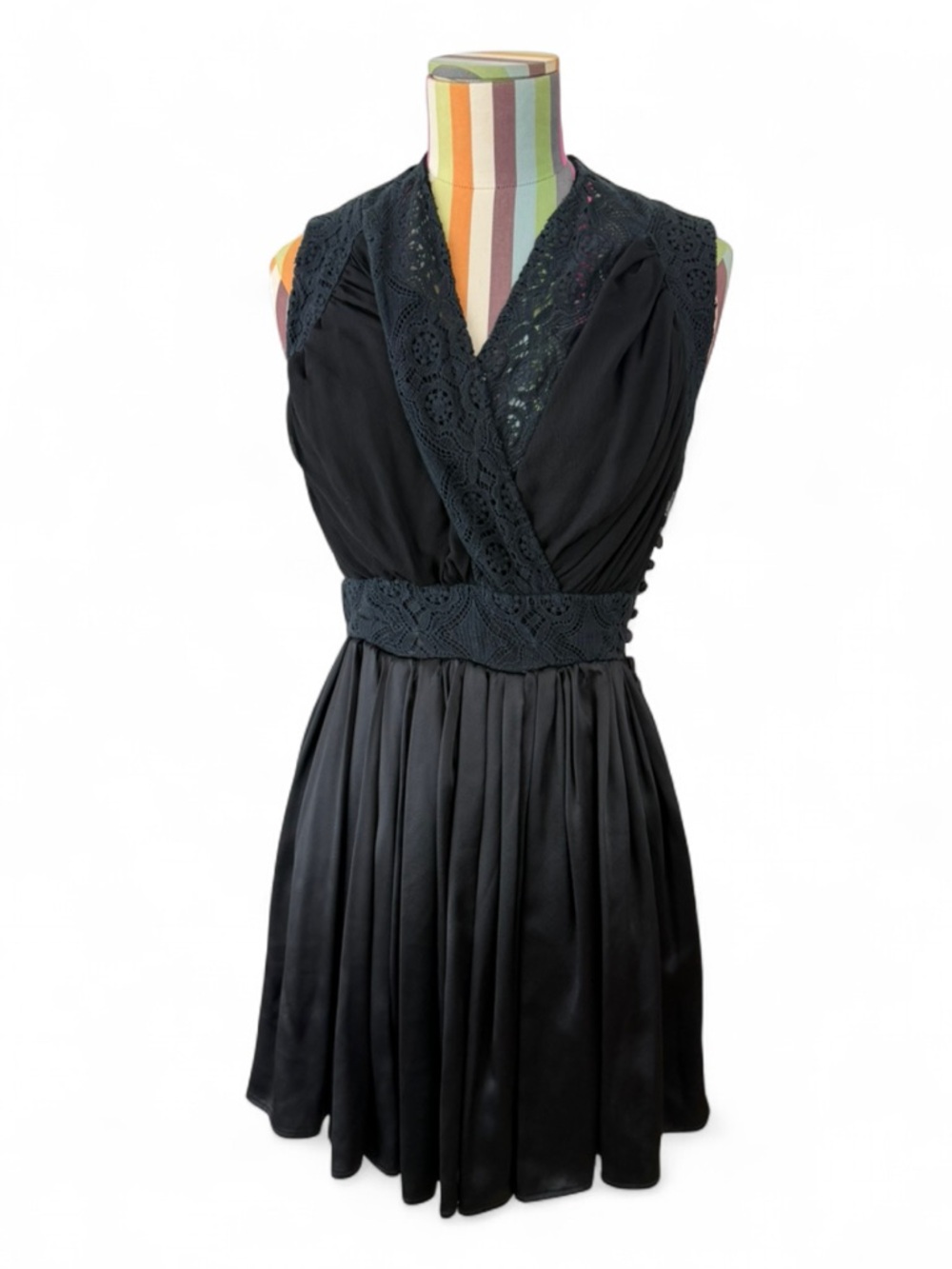 Louis de Gama London Designer Lace & Silk Mini Dress